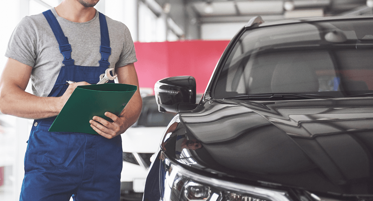 Mechanic working on a car